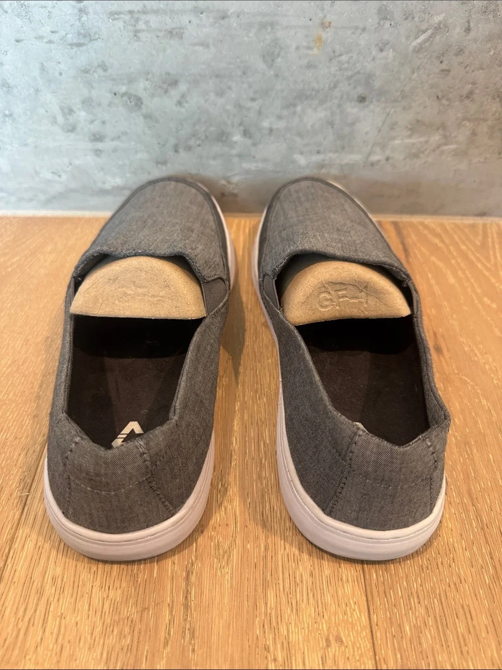 Travis Mathew Gray Slip-On Loafers with White Sole
